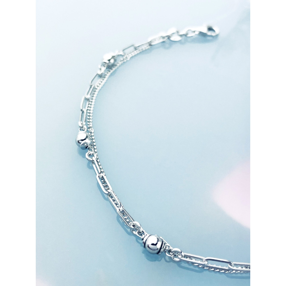 925 Silber mit Kugel Armband Panzerkette Ankerkette