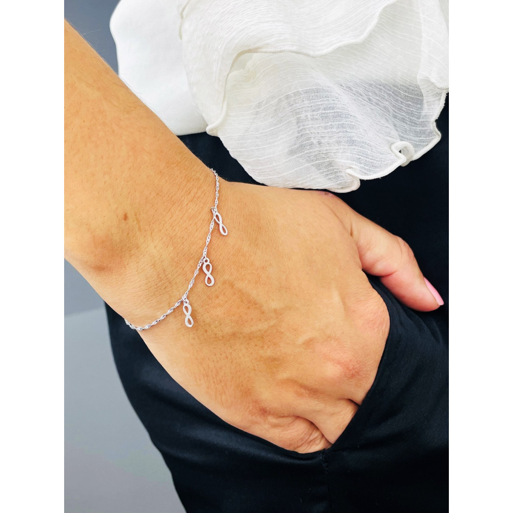 Infinity Armband 925 Silber Singapure Magic