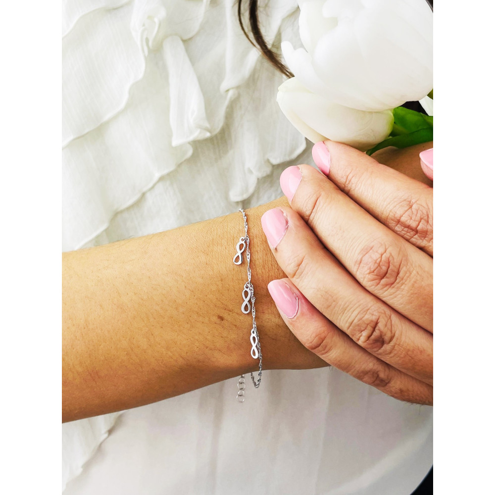 Infinity Armband 925 Silber Singapure Magic