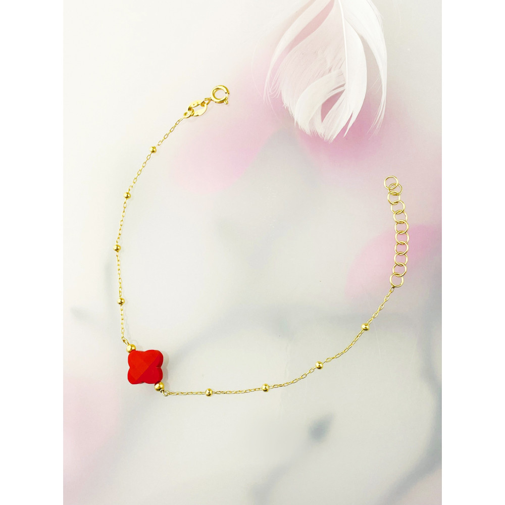 Złota bransoletka celebrytka serce nieskończoność