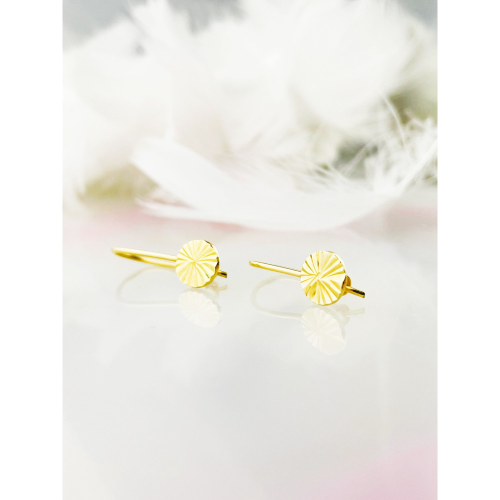 Kreis Gold Ohrringe Ohrhänger Ohrstecker Ohrschmuck Paar Gelbgold 585er 14KT