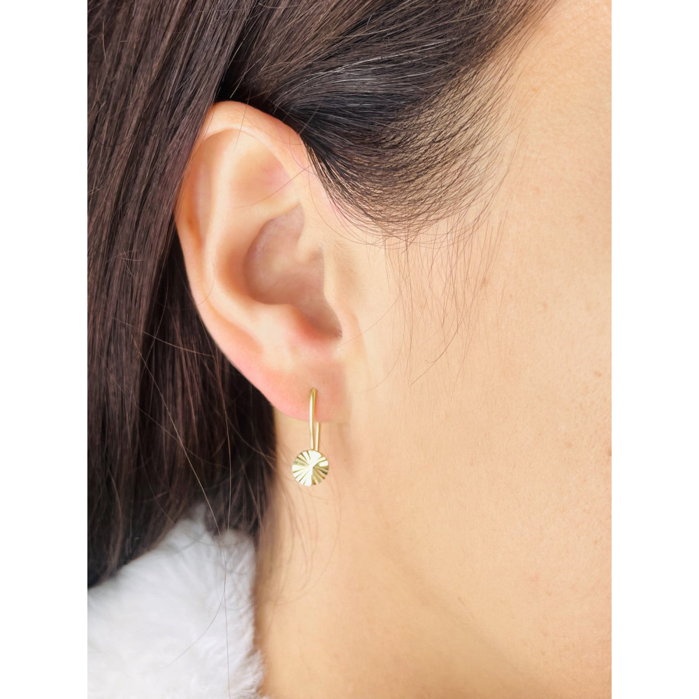 Kreis Gold Ohrringe Ohrhänger Ohrstecker Ohrschmuck Paar Gelbgold 585er 14KT