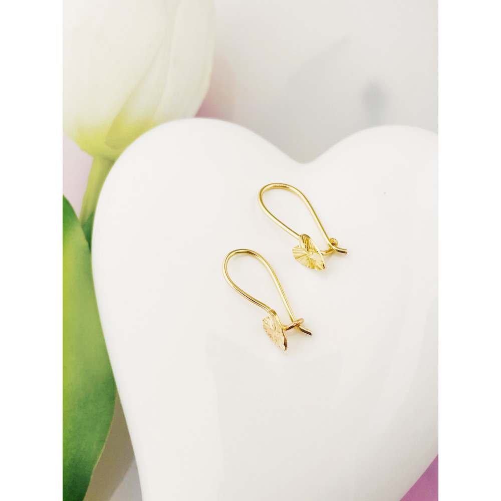 Herz Gold Ohrringe Ohrhänger Ohrstecker Ohrschmuck Paar Gelbgold 585er 14KT