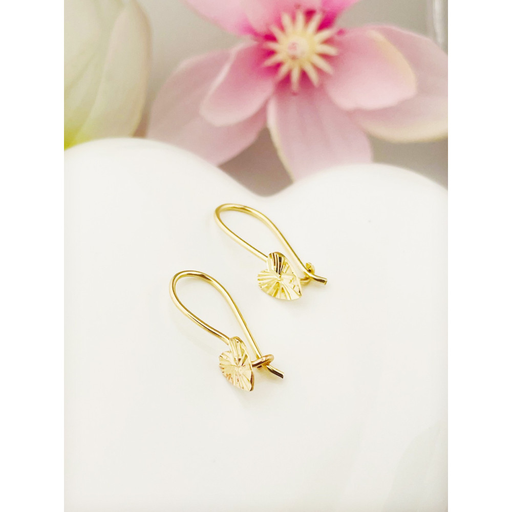 Herz Gold Ohrringe Ohrhänger Ohrstecker Ohrschmuck Paar Gelbgold 585er 14KT