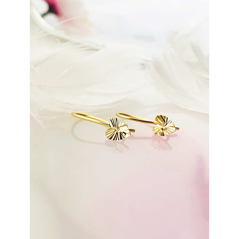Herz Gold Ohrringe Ohrhänger Ohrstecker Ohrschmuck Paar Gelbgold 585er 14KT