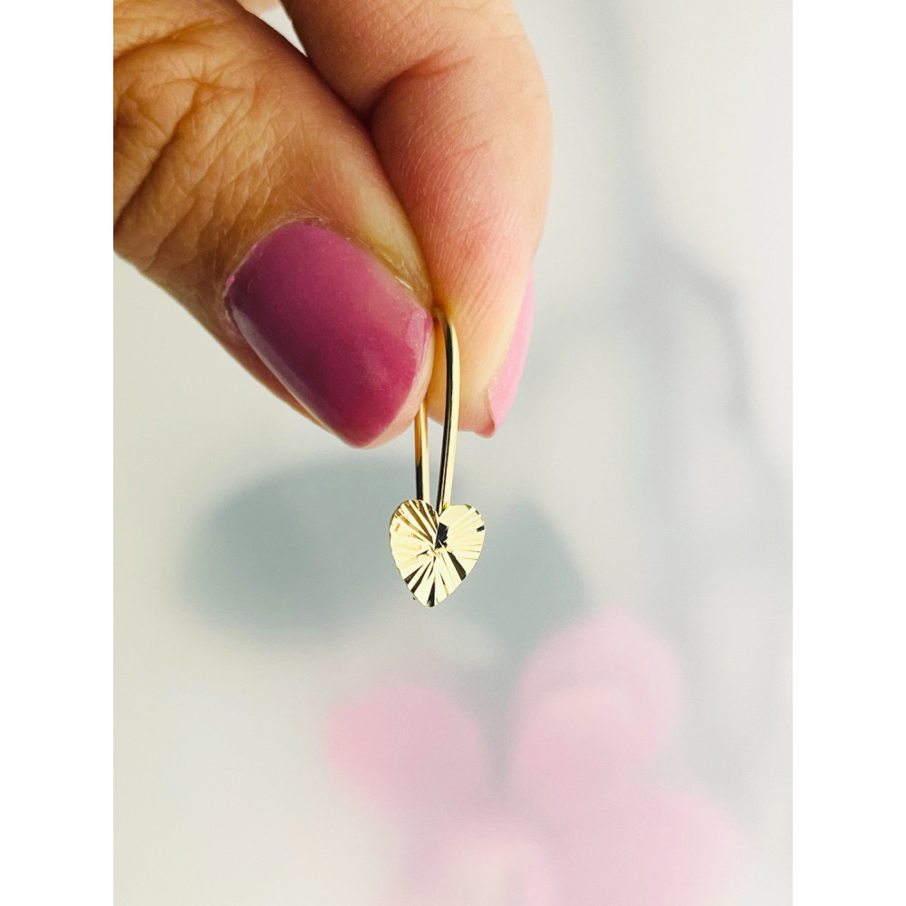 Herz Gold Ohrringe Ohrhänger Ohrstecker Ohrschmuck Paar Gelbgold 585er 14KT