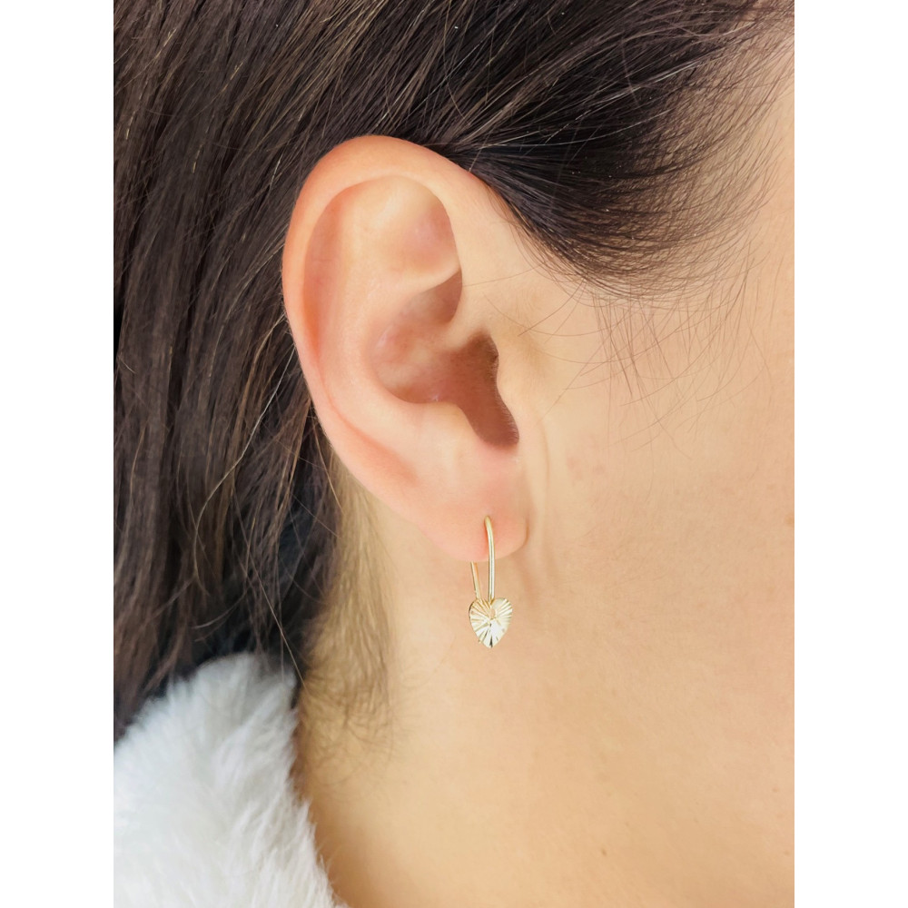 Herz Gold Ohrringe Ohrhänger Ohrstecker Ohrschmuck Paar Gelbgold 585er 14KT