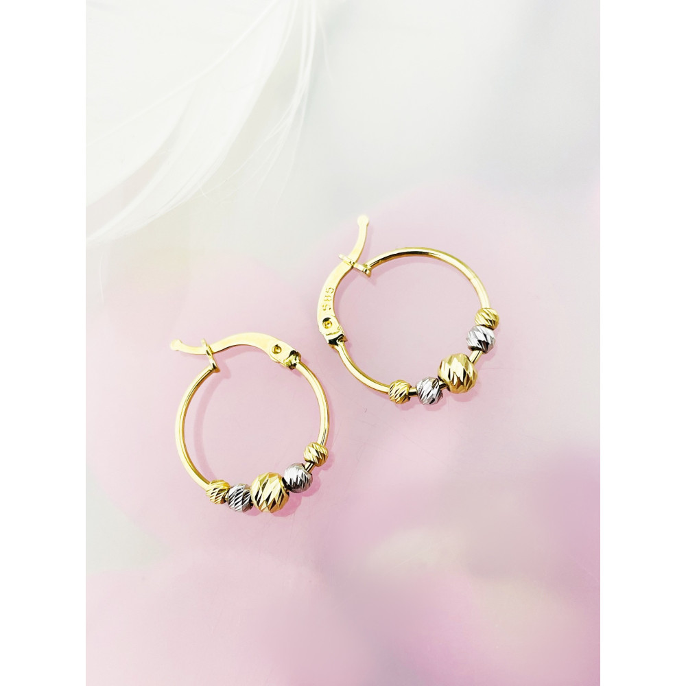 Kreis Creolen Ohrringe Ohrhänger Ohrstecker Ohrschmuck Paar Gelbgold 585er 14KT