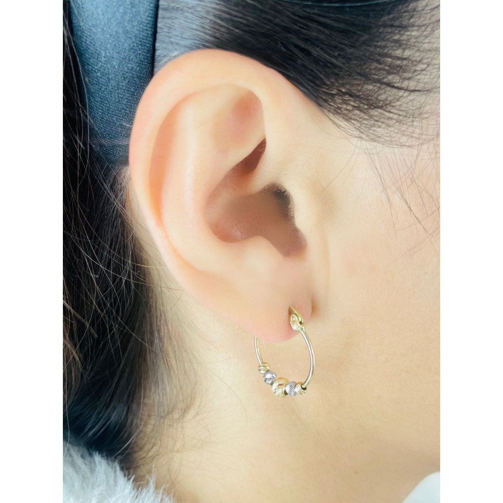 Kreis Creolen Ohrringe Ohrhänger Ohrstecker Ohrschmuck Paar Gelbgold 585er 14KT