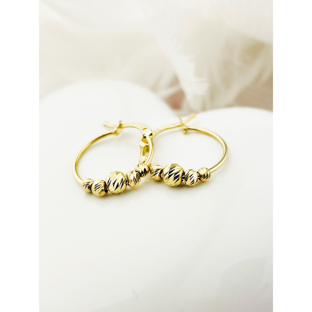 Kreis Creolen Ohrringe Ohrhänger Ohrstecker Ohrschmuck Paar Gelbgold 585er 14KT