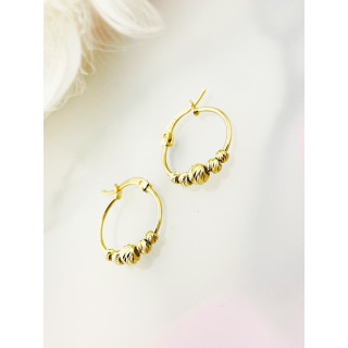 Kreis Creolen Ohrringe Ohrhänger Ohrstecker Ohrschmuck Paar Gelbgold 585er 14KT