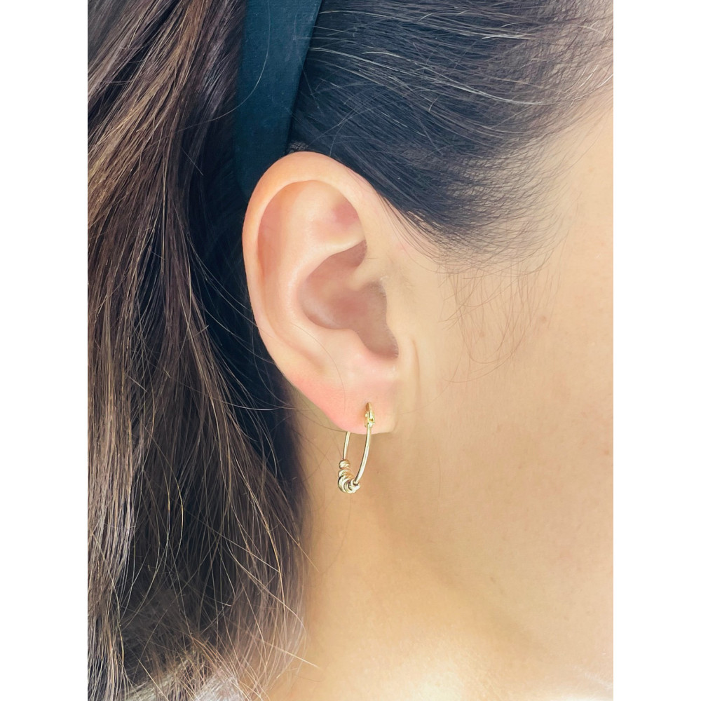 Kreis Creolen Ohrringe Ohrhänger Ohrstecker Ohrschmuck Paar Gelbgold 585er 14KT