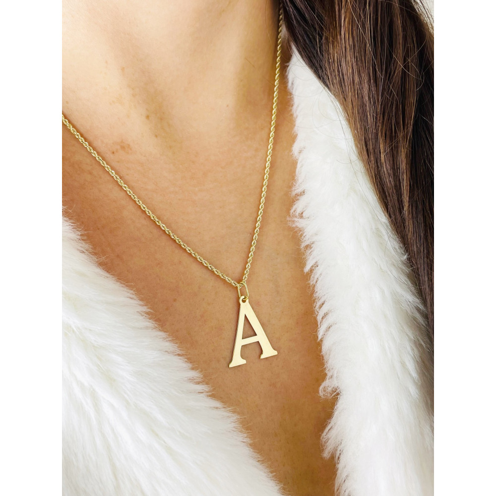 Złoty wisiorek zawieszka literka A