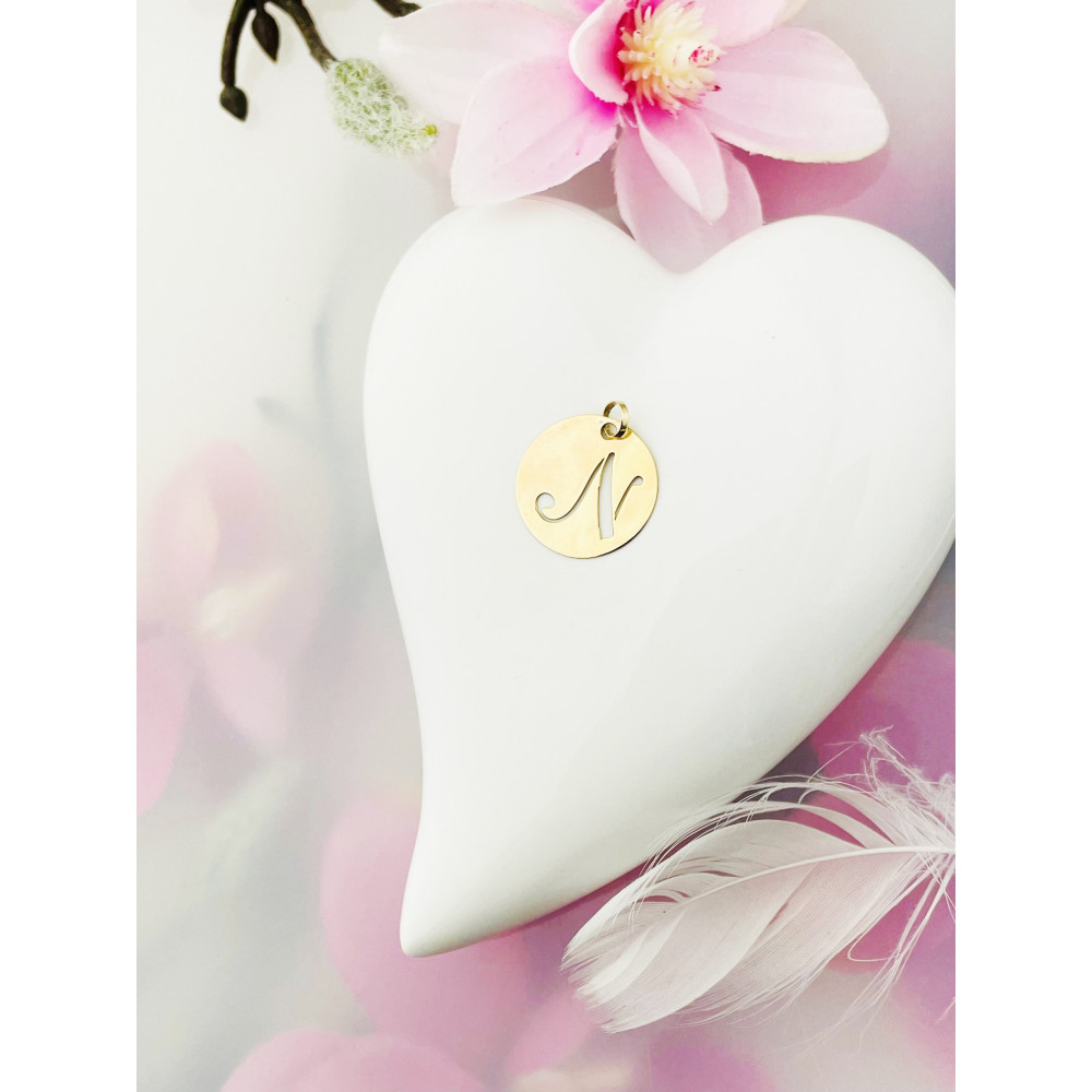 Anhänger Buchstabe N Kettenanhänger Gold Goldanhänger 585er 14KT Gold