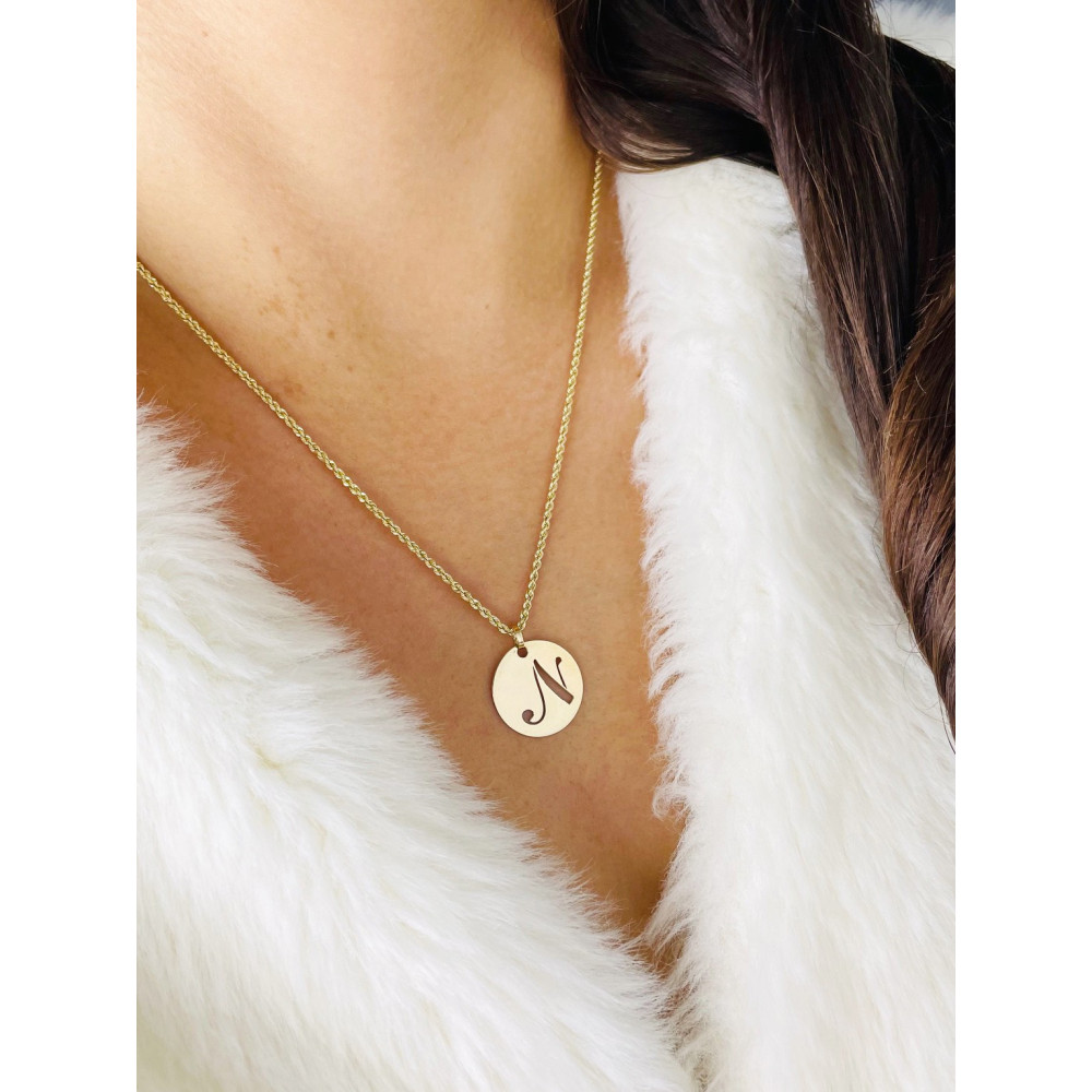 Anhänger Buchstabe N Kettenanhänger Gold Goldanhänger 585er 14KT Gold