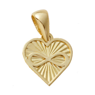 Złota zawieszka serce nieskończoność