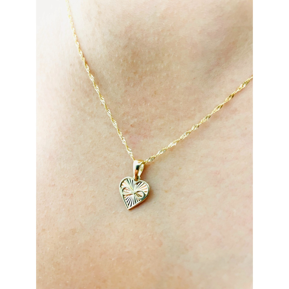 Złota zawieszka serce nieskończoność