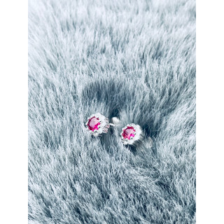 Blume 925 Silber Ohrringe mit Zirkonia