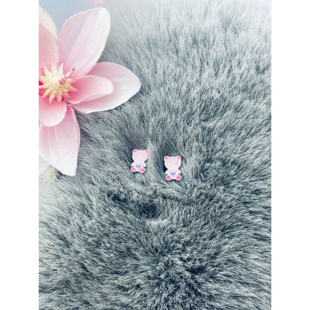 Teddybär 925 Silber Ohrringe