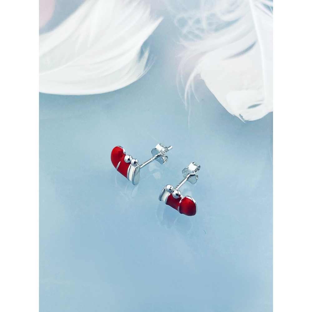 Weihnachtssocke 925 Silber Ohrringe