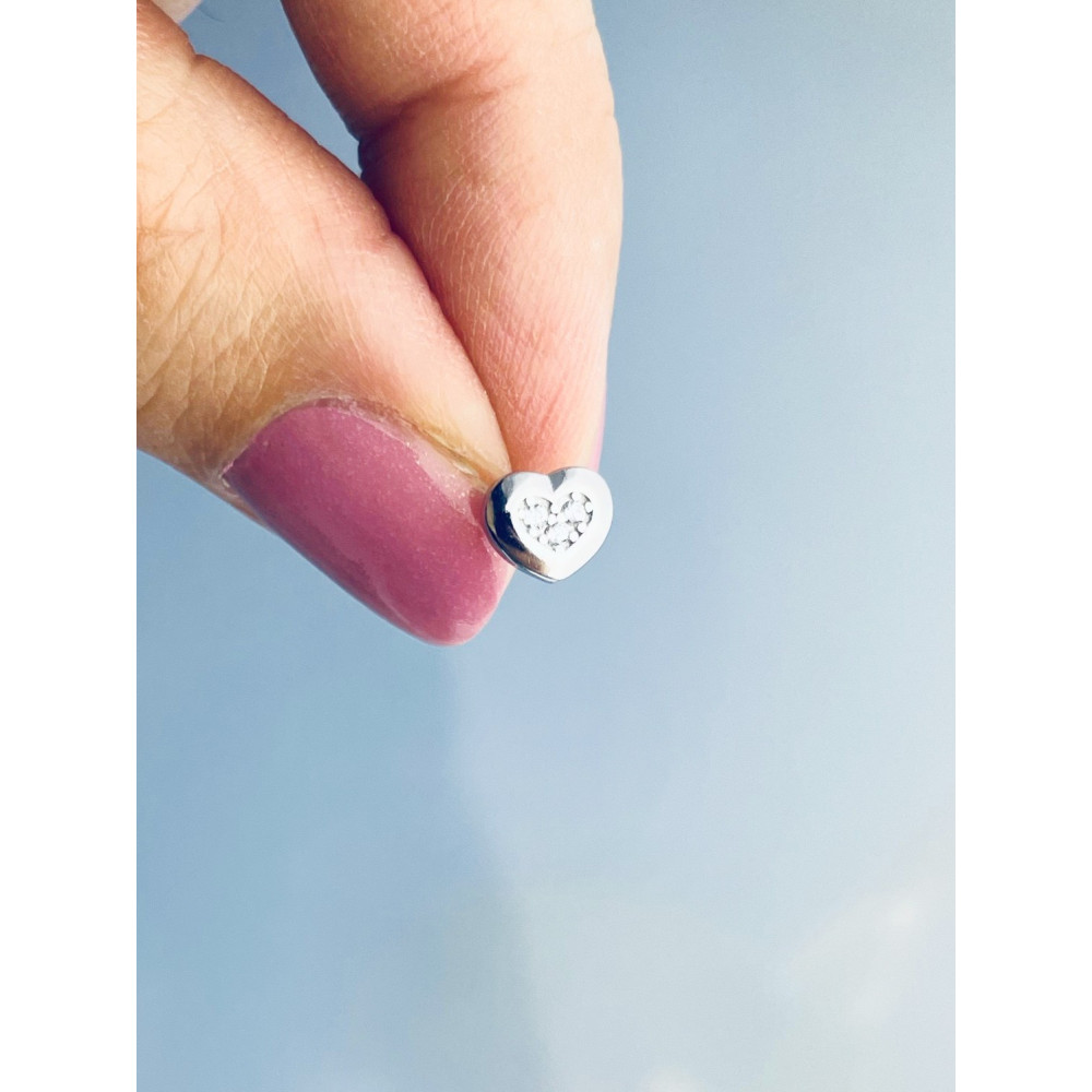 925 Silber Ohrringe mit Zirkonia Herz