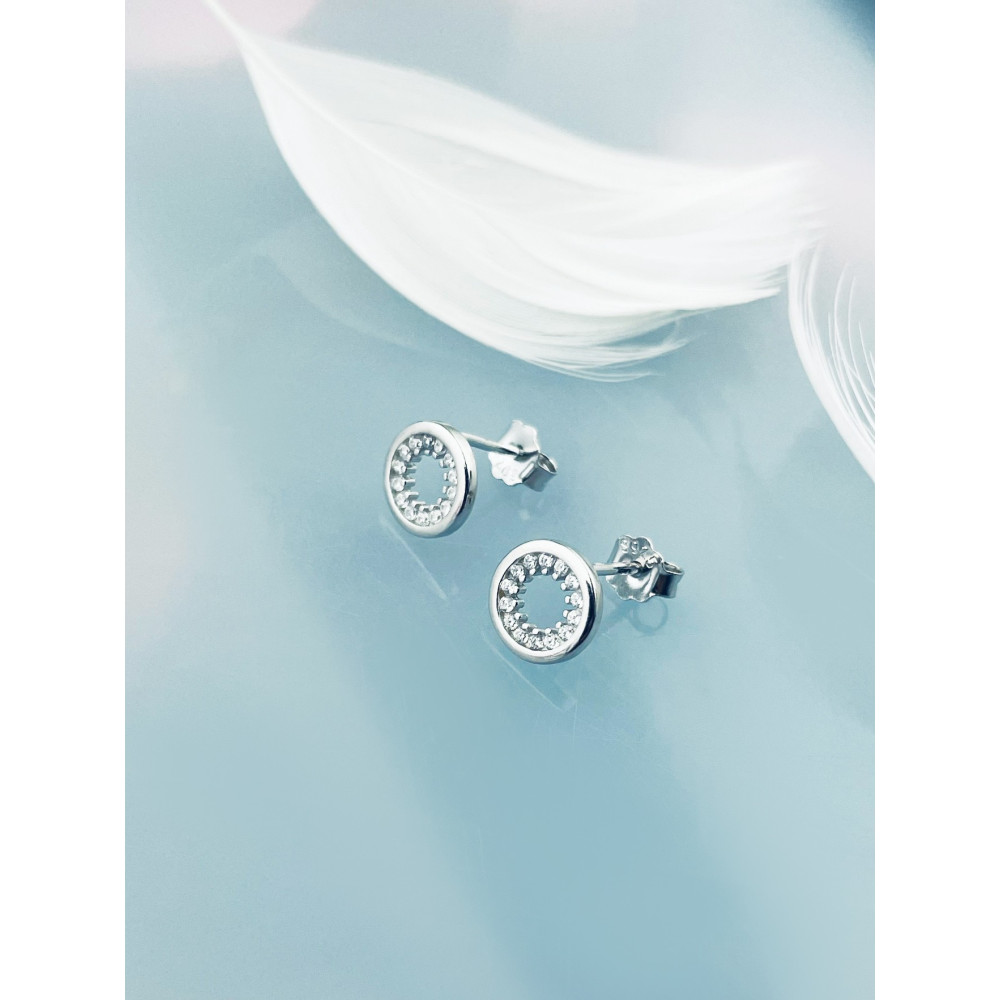 Kreis 925 Silber mit Zirkonia Ohrringe