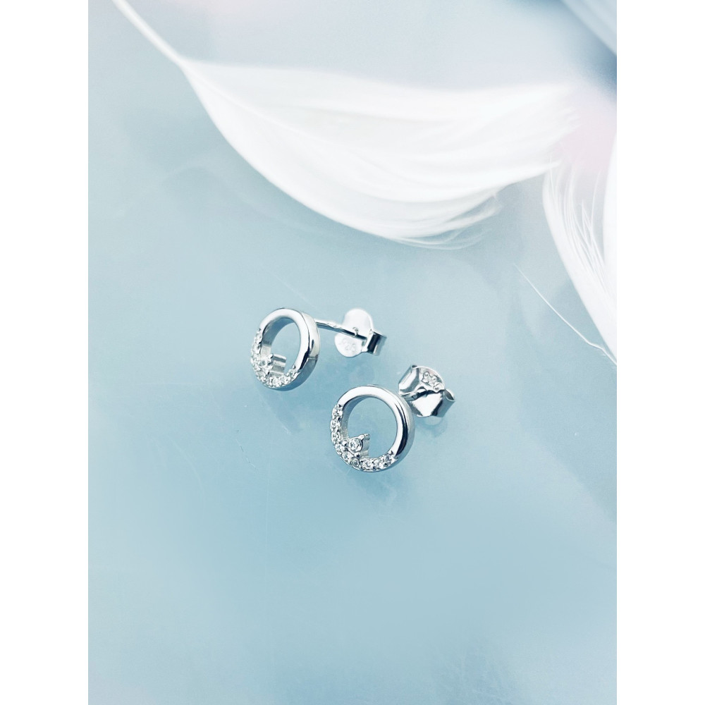 Kreis 925 Silber mit Zirkonia Ohrringe