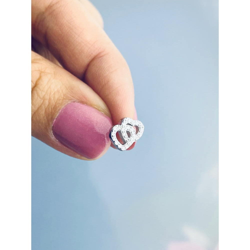 925 Silber Ohrringe mit Zirkonia Herz