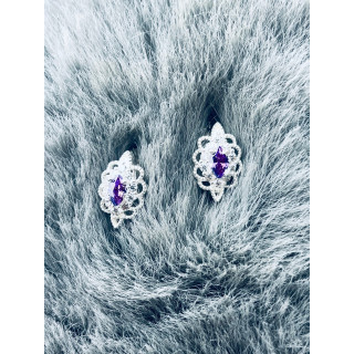 copy of Złote kolczyki przecinki z cyrkoniami