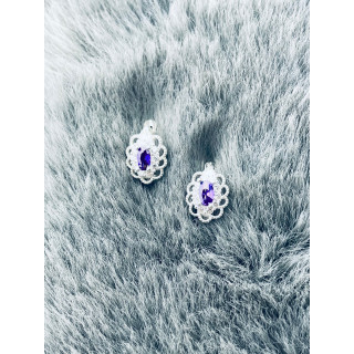 Oval 925 Silber Ohrringe mit Zirkonia