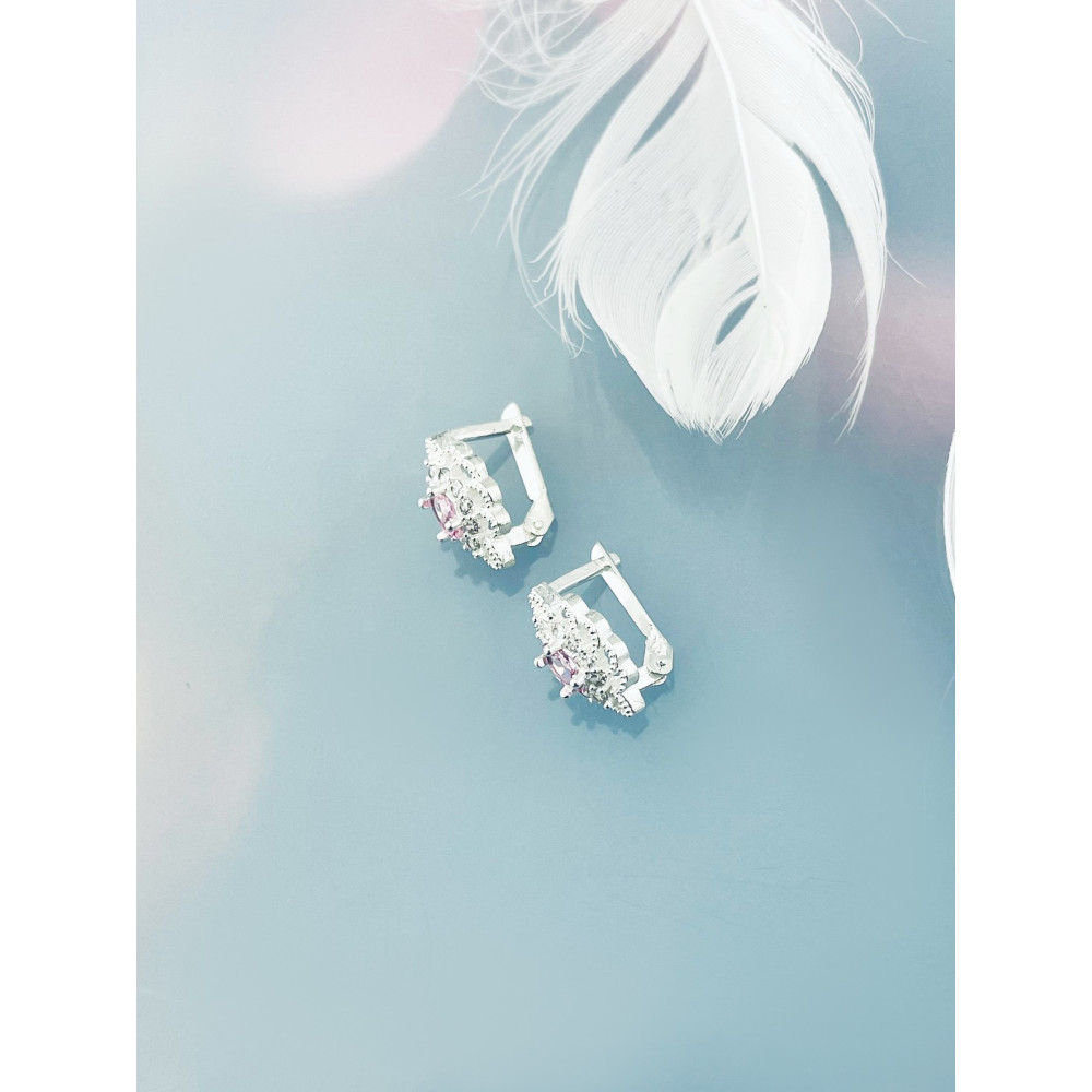 Katzenauge 925 Silber Ohrringe mit Zirkonia