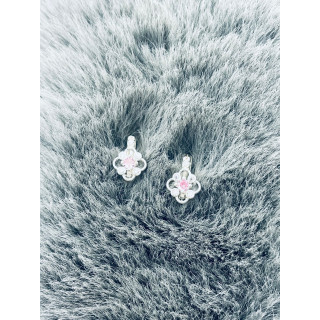 Blume 925 Silber Ohrringe mit Zirkonia