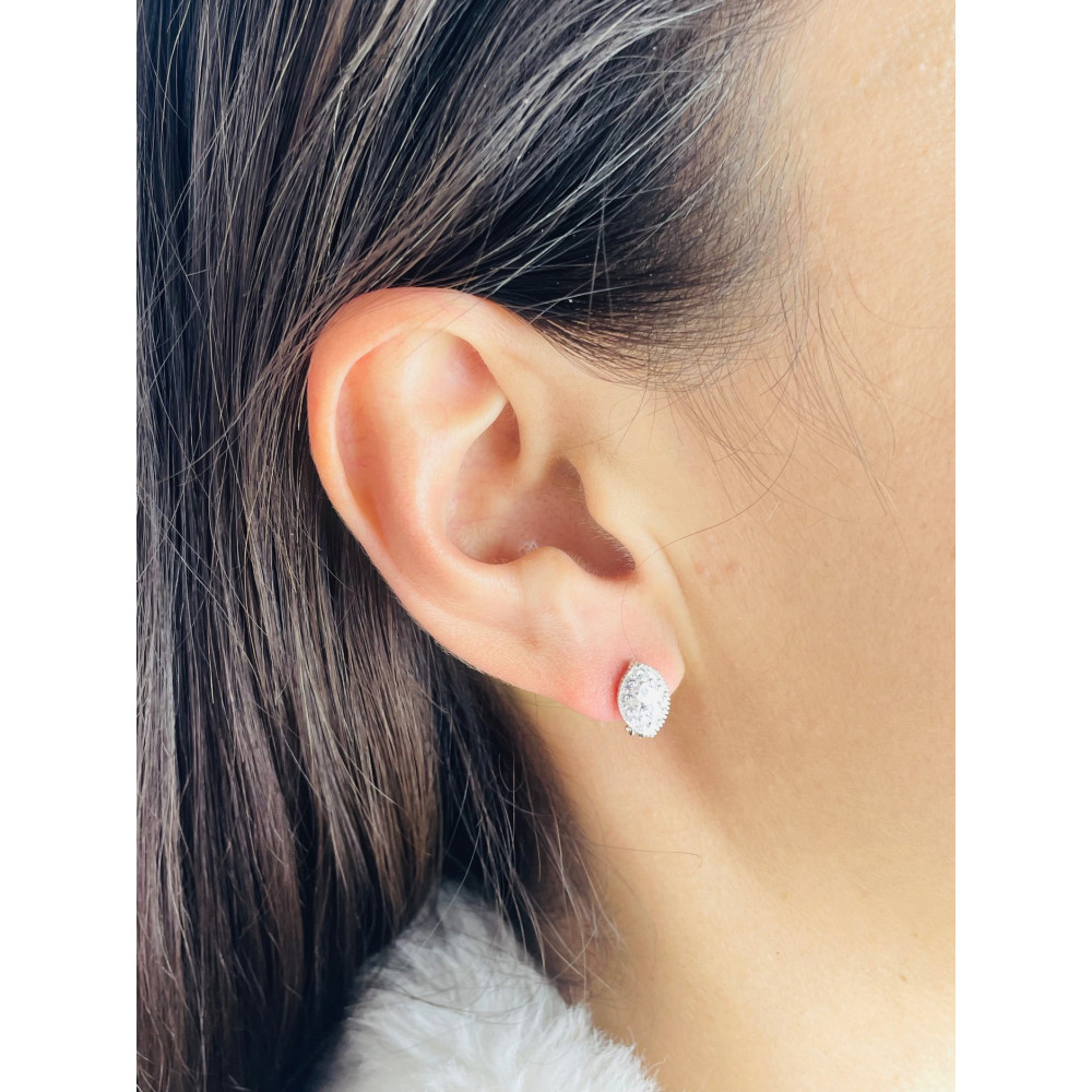 Träne 925 Silber Ohrringe mit Zirkonia