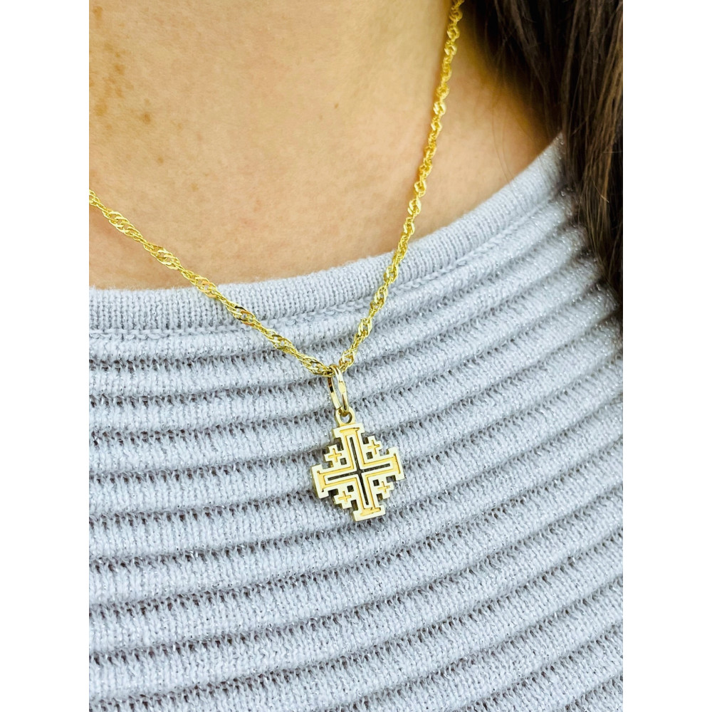 Złoty krzyżyk klasyczny prosty