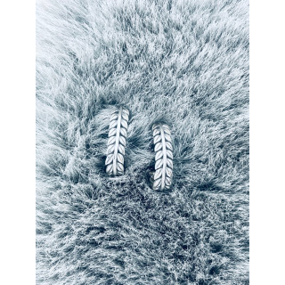 Blatt Halbkreis 925 Silber Ohrringe Damen