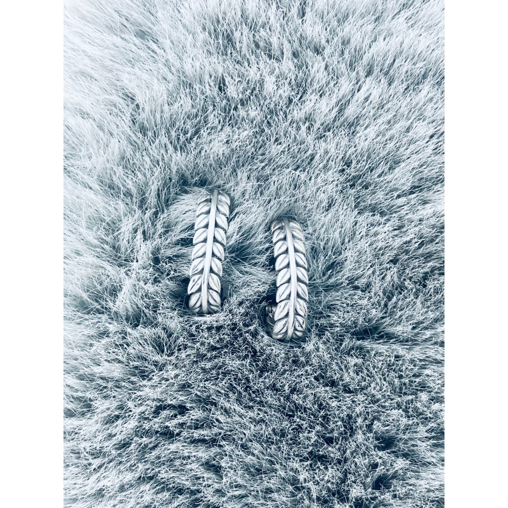 Blatt Halbkreis 925 Silber Ohrringe Damen