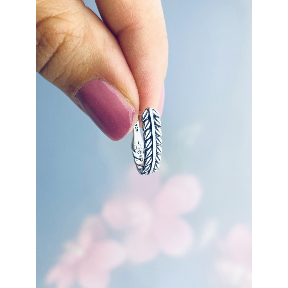 Blatt Halbkreis 925 Silber Ohrringe Damen