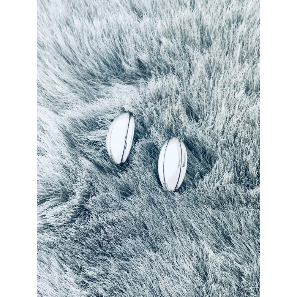 Srebrne kolczyki półkola gładkie polerowane