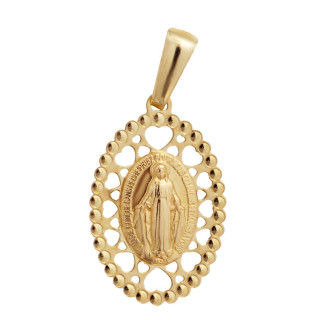 Złoty Medalik Zawieszka Matka Boska Cudowna