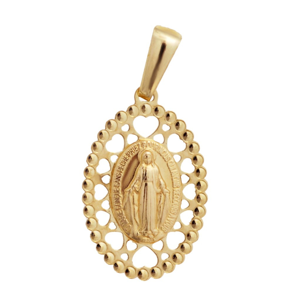 Anhänger Madonna Maria Immaculata Milagrosa Kettenanhänger Gelbgold Goldanhänger Erstkommunion