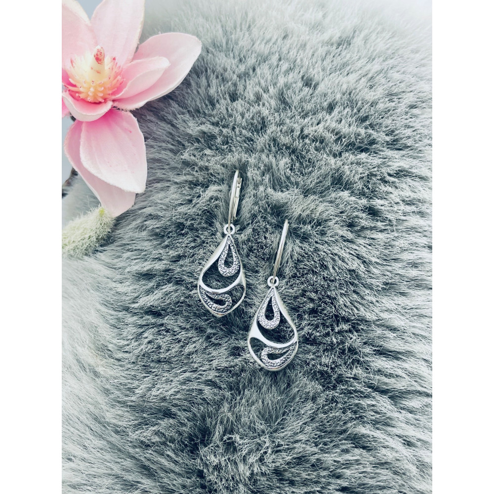 Träne 925 Silber Ohrringe Vintage