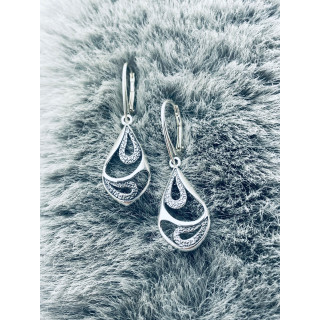 Träne 925 Silber Ohrringe Vintage