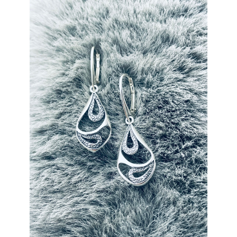 Träne 925 Silber Ohrringe Vintage