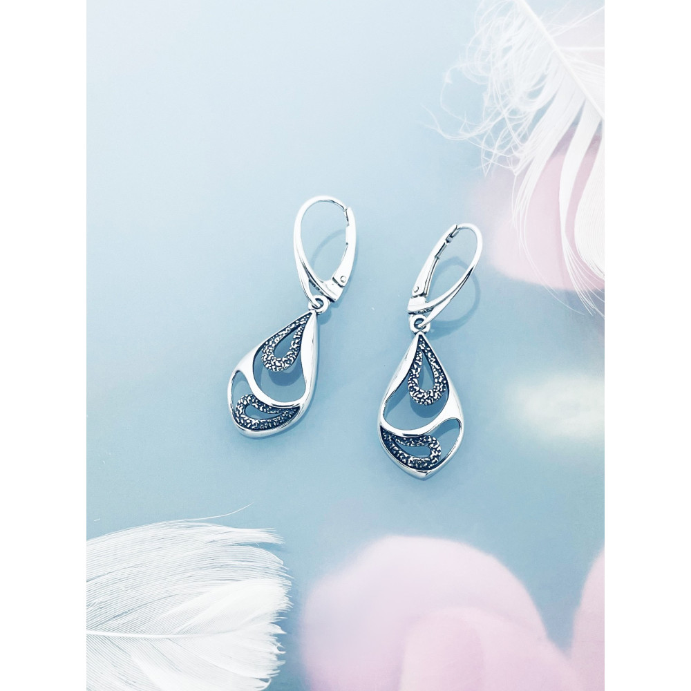 Träne 925 Silber Ohrringe Vintage