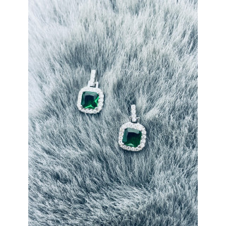 Quadrat 925 Silber Ohrringe mit Zirkonia