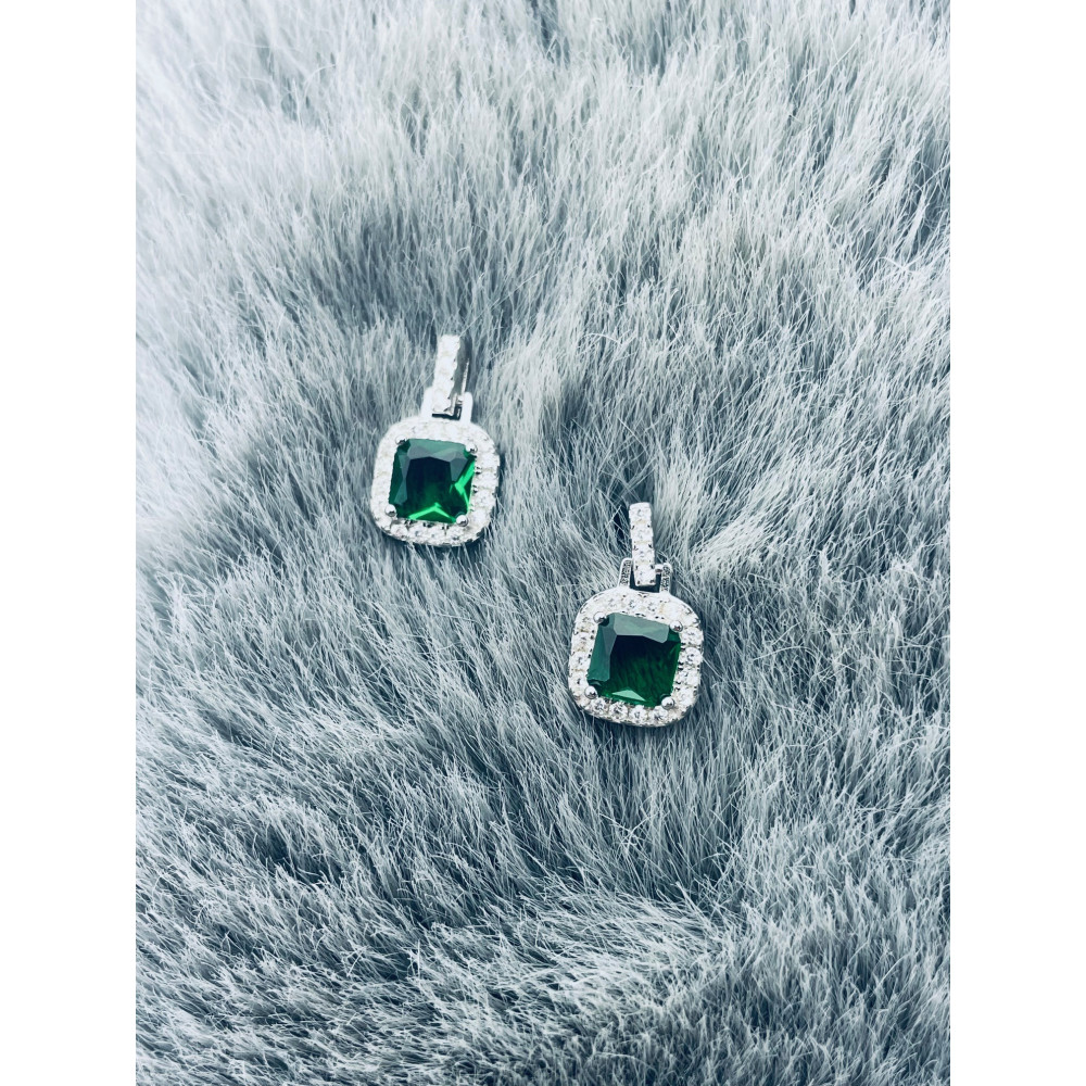 Quadrat 925 Silber Ohrringe mit Zirkonia