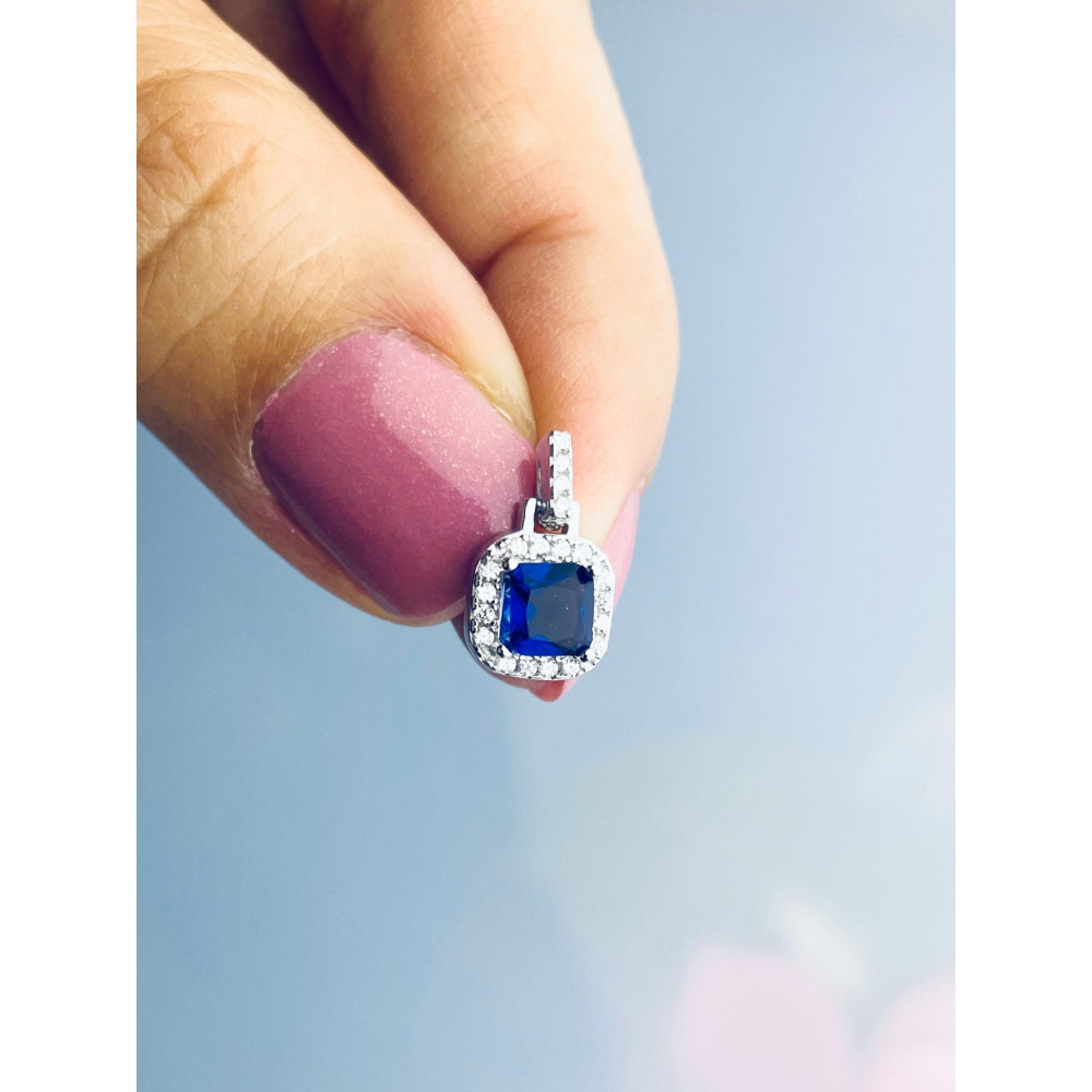 Quadrat 925 Silber Ohrringe mit Zirkonia