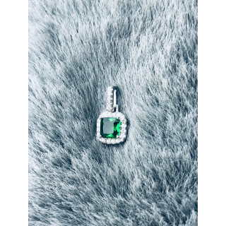 Quadrat 925 Silber Damen Medaillon Anhänger mit Zirkonia