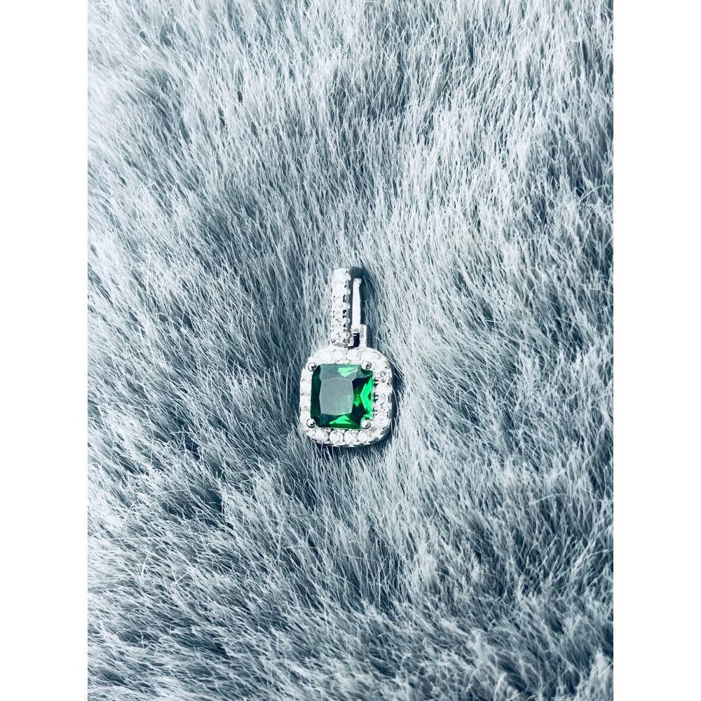 Quadrat 925 Silber Damen Medaillon Anhänger mit Zirkonia