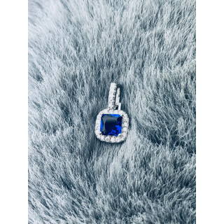 Quadrat 925 Silber Damen Medaillon Anhänger mit Zirkonia